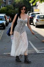 DAISY LOWE Walks Her Dog in London 07/23/2016