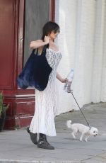 DAISY LOWE Walks Her Dog in London 07/23/2016