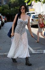 DAISY LOWE Walks Her Dog in London 07/23/2016
