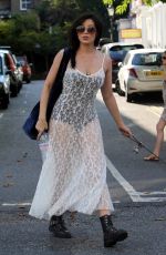 DAISY LOWE Walks Her Dog in London 07/23/2016