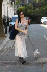 DAISY LOWE Walks Her Dog in London 07/23/2016