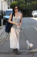 DAISY LOWE Walks Her Dog in London 07/23/2016