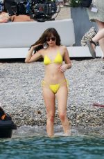 DAKOTA JOHNSON in Bikini on the Set of "Fifty Shades Darker