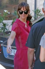 DAKOTA JOHNSON on the Set of "Fifty Shades Darker