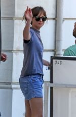 DAKOTA JOHNSON on the Set of "Fifty Shades Freed