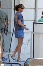 DAKOTA JOHNSON on the Set of "Fifty Shades Freed