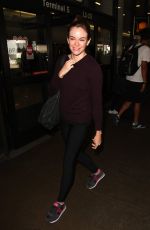 DANIELLE PANABAKER Flashes Engagement Ring at LAX Airport 07/20/2016
