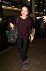 DANIELLE PANABAKER Flashes Engagement Ring at LAX Airport 07/20/2016
