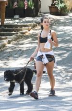 DANIELLEMCAMPBELL in Shorts and Sports Bra Out Hiking in Griffith Park 07/08/2016