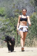 DANIELLEMCAMPBELL in Shorts and Sports Bra Out Hiking in Griffith Park 07/08/2016