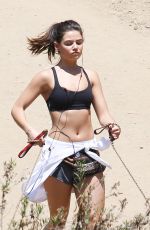 DANIELLEMCAMPBELL in Shorts and Sports Bra Out Hiking in Griffith Park 07/08/2016