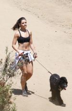 DANIELLEMCAMPBELL in Shorts and Sports Bra Out Hiking in Griffith Park 07/08/2016