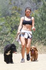 DANIELLEMCAMPBELL in Shorts and Sports Bra Out Hiking in Griffith Park 07/08/2016