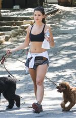 DANIELLEMCAMPBELL in Shorts and Sports Bra Out Hiking in Griffith Park 07/08/2016