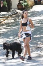 DANIELLEMCAMPBELL in Shorts and Sports Bra Out Hiking in Griffith Park 07/08/2016