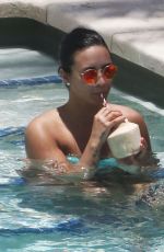 DEMI LOVATO in Bikini at a Pool in Miami 06/30/2016
