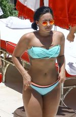 DEMI LOVATO in Bikini at a Pool in Miami 06/30/2016