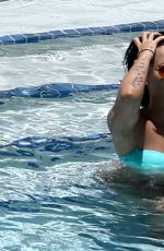 DEMI LOVATO in Bikini at a Pool in Miami 06/30/2016