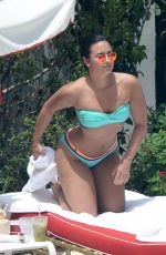 DEMI LOVATO in Bikini at a Pool in Miami 06/30/2016