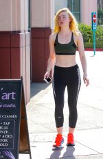 ELLE FANNING Heading to a Gym in North Hollywood 07/09/2016