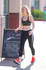 ELLE FANNING Heading to a Gym in North Hollywood 07/09/2016