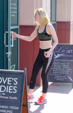 ELLE FANNING Heading to a Gym in North Hollywood 07/09/2016