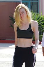 ELLE FANNING Heading to a Gym in North Hollywood 07/09/2016