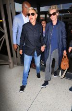 ELLEN DEGENERES and PORTIA DE ROSSI at LAX Airport in Los Angeles 07/06/2016