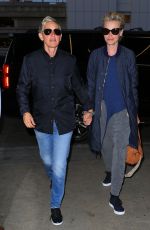 ELLEN DEGENERES and PORTIA DE ROSSI at LAX Airport in Los Angeles 07/06/2016