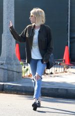 EMMA ROBERTS in Ripped Jeans Out in West Hollywood 07/05/2016
