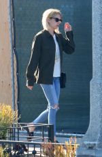 EMMA ROBERTS in Ripped Jeans Out in West Hollywood 07/05/2016