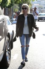 EMMA ROBERTS in Ripped Jeans Out in West Hollywood 07/05/2016