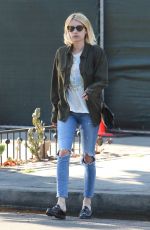 EMMA ROBERTS in Ripped Jeans Out in West Hollywood 07/05/2016