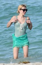 EMMA ROBERTS in Swimsuit at a Beach in Miami 07/14/2016