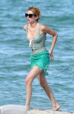 EMMA ROBERTS in Swimsuit at a Beach in Miami 07/14/2016