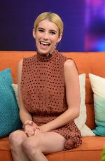 EMMA ROBERTS on the Set of Despierta América in Miami 07/13/2016