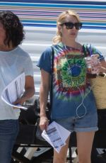 EMMA ROBERTS on the Set of Scream Queens in Beverly Hills 07/27/2016