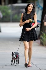 FAMKE JANSSEN Out and About with Her Dog in New York 07/02/2016