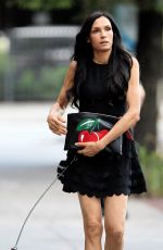 FAMKE JANSSEN Out and About with Her Dog in New York 07/02/2016