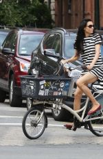 FAMKE JANSSEN Ridig a Bike Out in New York 07/03/2016