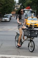 FAMKE JANSSEN Ridig a Bike Out in New York 07/03/2016