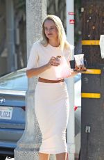 GEBEVIEVE MORTON Leaves Alfred Coffee & Kitchen in West Hollywood 07/21/2016