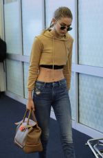 GIGI HADID at JFK Airport in New York 07/26/2016