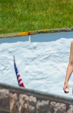 GIGI HADID in Stars and Striped Swimsuit at Taylors