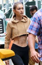 GIGI HADID Out in New York 07/26/2016