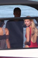 HAILEY BALDWIN in Swimsuit on the Boat in Miami 07/04/2016
