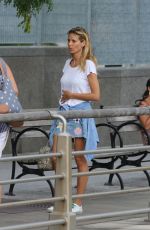 HEIDI KLUM in Denim Skirt Out in New York 07/16/2016