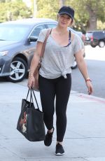HILARY DUFF Arrives at Portofino Skin Care in Beverly Hills 07/29/2016