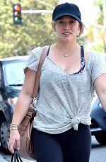 HILARY DUFF Arrives at Portofino Skin Care in Beverly Hills 07/29/2016