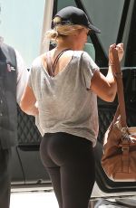 HILARY DUFF Arrives at Portofino Skin Care in Beverly Hills 07/29/2016
